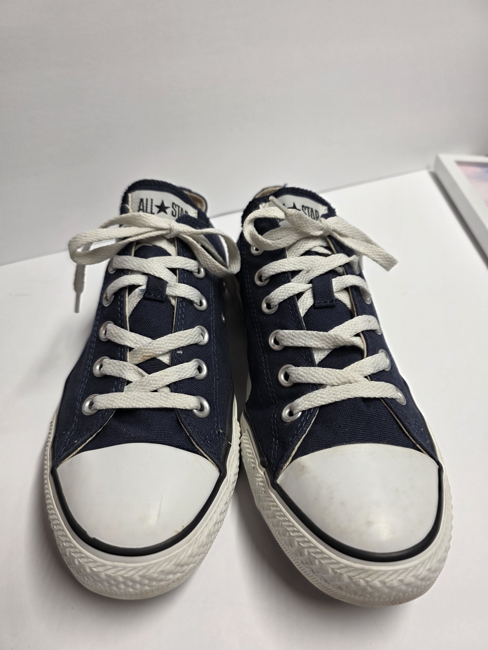 Converse Navy Blue and White Low Top Sneakers